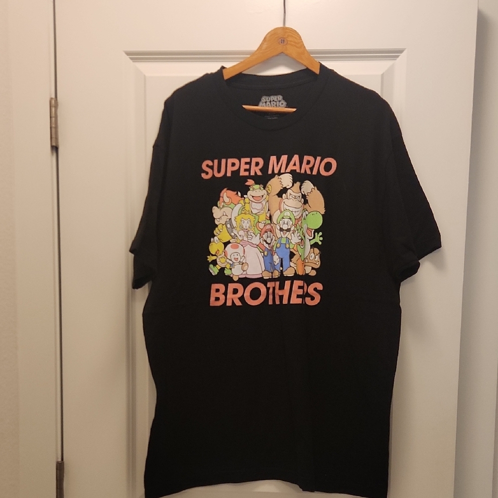 Nintendo Super Mario Black Cotton Shirt